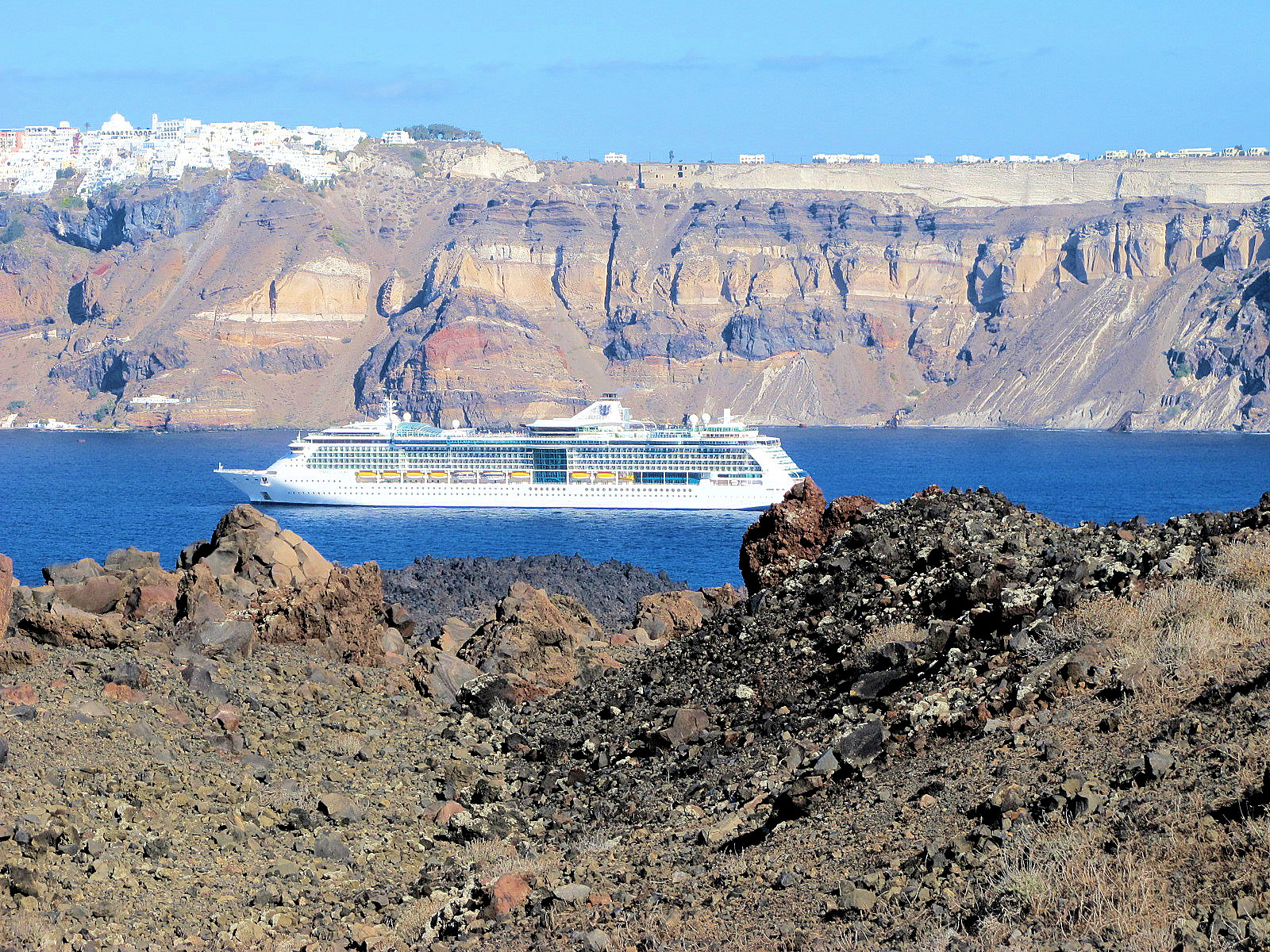 The Cruise Ship in the Caldera